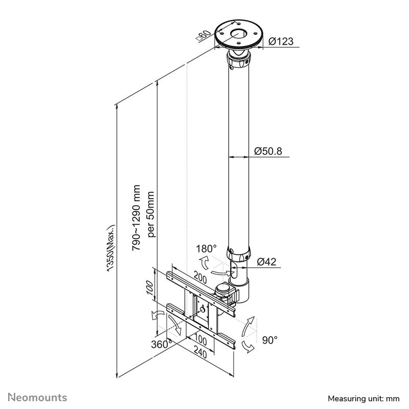 Neomounts-Supporto-da-soffitto-per-schermi-LCD-LED-TFT