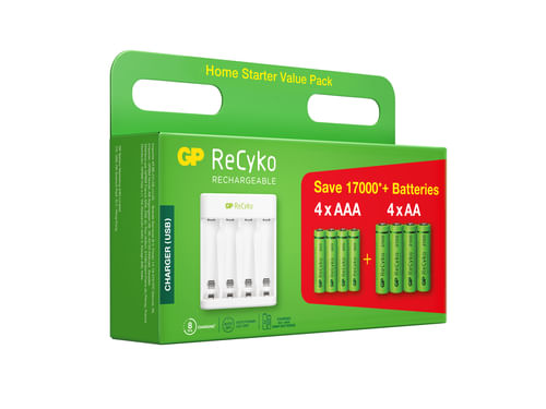 GP-Battery-Caricabatterie-USB-Recyko-E211-con-4-Batterie-Ricaricabili-15V-Stilo-AA-NiMH-2100mAh-e-4-Batterie-Ricaricabili-15V-Mini-Stilo-AAA-NiMH-800mAh-incluse