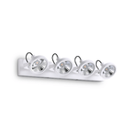 Plafoniera Moderna Glim Metallo Bianco 4X10W Gu10 3000K Luce Calda