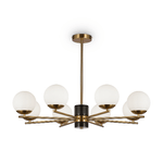 Lampadario A Sospensione Moderno Marble Metallo Ottone Vetro 8 Luci E27 60W