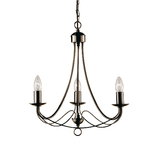 Lampadario Industrial-Nordico Maypole Acciaio Ottone 3 Luci E14