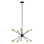 Lampadario Industrial Jax Acciaio Nero Mezzanotte 10 Luci G9 3 Ledw 3000K 3200Lm