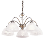 Lampadario Contemporaneo Milanese Acciaio Adjustable Vetro 5 Luci E14