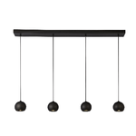 Lampadario Contemporaneo Eindhoven Acciaio Nero 4 Luci Gu10