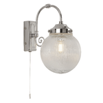 Applique Classica Belvue Acciaio Cromo Vetro 1 Luce E14