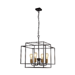 Sospensione Industrial-Nordico Crate Acciaio Nero Bronzo 1 Luce E27