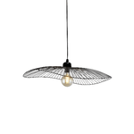 Sospensione Industrial-Nordico Onda Acciaio Nero 1 Luce E27