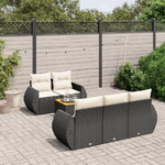 vidaXL Set Divano da Giardino 6 pz con Cuscini Nero in Polyrattan