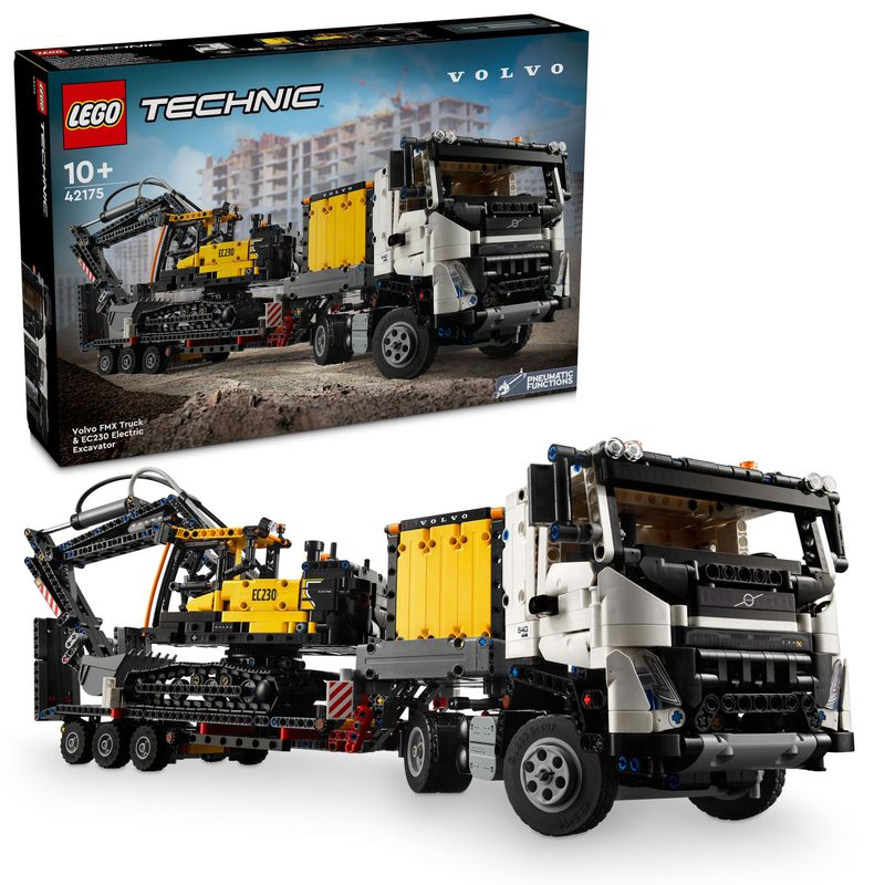 LEGO-Autocarro-Volvo-FMX-ed-Escavatore-elettrico-EC230