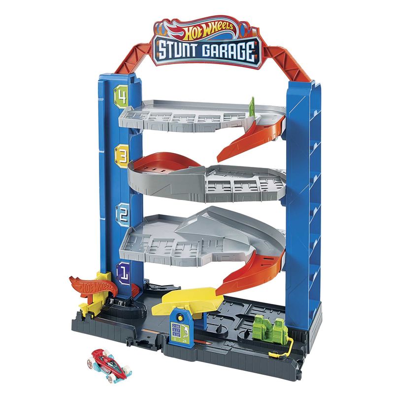 Hot-Wheels-City-Garage-delle-Acrobazie-Playset-con-ascensore-per-i-piani-superiori-con-collegamenti-per-altri-set-Giocattolo-per-Bambini-3--anni