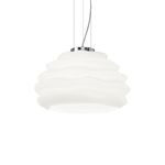 Sospensione Contemporanea Karma Vetro Bianco 1 Luce E27 Small