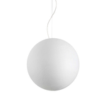 Sospensione Moderna Carta Metallo Bianco 1 Luce E27 D50Cm