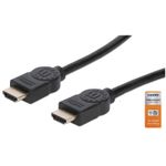 Manhattan 355353 cavo HDMI 3 m HDMI tipo A [Standard] Nero (HDMI Cable with Ethernet, 4K@60Hz [Premium High Speed], 3m,