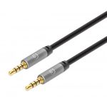 Manhattan 355988 cavo audio 1 m 3.5mm Nero, Argento (Stereo Audio 3.5Mm Cable, 1M, - Male/Male, Slim Design, - Black/Sil