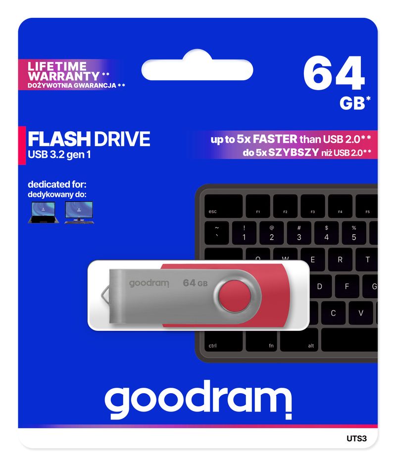 Goodram-UTS3-unita-flash-USB-64-GB-USB-tipo-A-3.2-Gen-1--3.1-Gen-1--Rosso