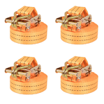 vidaXL Cinghie d'Ancoraggio 4 pz a Cricchetto 1 T 6mx38mm Arancione