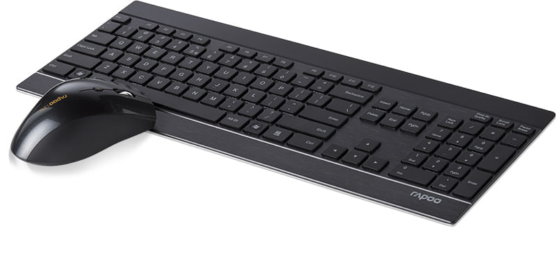 Rapoo-8900P-tastiera-Mouse-incluso-RF-Wireless-QWERTZ-Tedesco-Nero