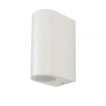 V-TAC Portafaretto LED Doppio da Muro 2*GU10 e GU5.3 (MR16) Arrotondato in Alluminio Colore Bianco IP44