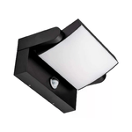 V-TAC Lampada LED da Muro Rettangolare 17W 120LM/W Con Sensore PIR Colore Nero Ruotabile 3000K IP65