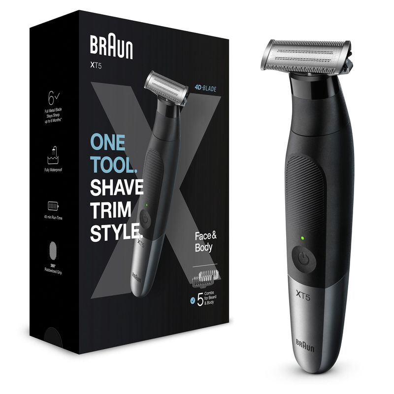 Braun-Series-XT5-Regolabarba-Uomo-Rasoio-Elettrico-Barba-Kit-Depilazione-Lama-Duratura-XT5100