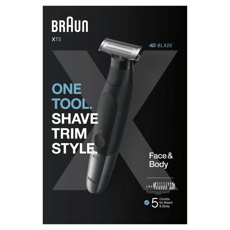 Braun-Series-XT5-Regolabarba-Uomo-Rasoio-Elettrico-Barba-Kit-Depilazione-Lama-Duratura-XT5100