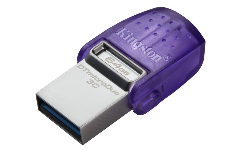 Kingston-Technology-DataTraveler-microDuo-3C-Chiavetta-USB-64Gb-Acciaio-Inossidabile-Porpora
