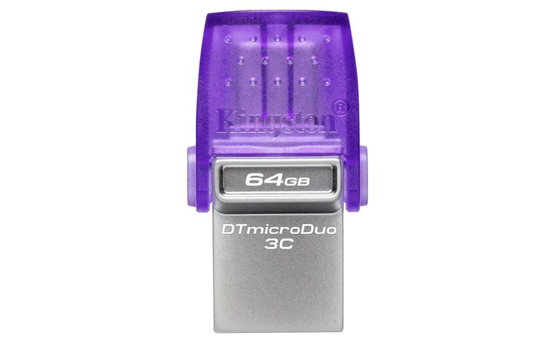 Kingston-Technology-DataTraveler-microDuo-3C-Chiavetta-USB-64Gb-Acciaio-Inossidabile-Porpora