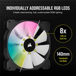 Corsair-SP140-RGB-ELITE-Case-per-computer-Ventilatore-14-cm-Nero-1-pz--Corsair-iCUE-SP140-ELITE-Performance-14cm-PWM-RGB