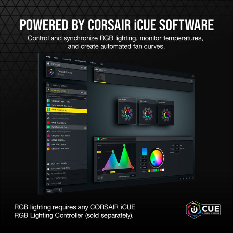 Corsair-SP140-RGB-ELITE-Case-per-computer-Ventilatore-14-cm-Nero-1-pz--Corsair-iCUE-SP140-ELITE-Performance-14cm-PWM-RGB