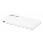 Manhattan 406277 batteria portatile Polimeri di litio [LiPo] 10000 mAh Bianco (Power Bank, 10000 mAh, Output: 2x USB-A [