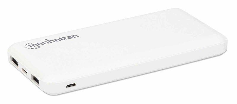 Manhattan-406277-batteria-portatile-Polimeri-di-litio--LiPo--10000-mAh-Bianco--Power-Bank-10000-mAh-Output--2x-USB-A--