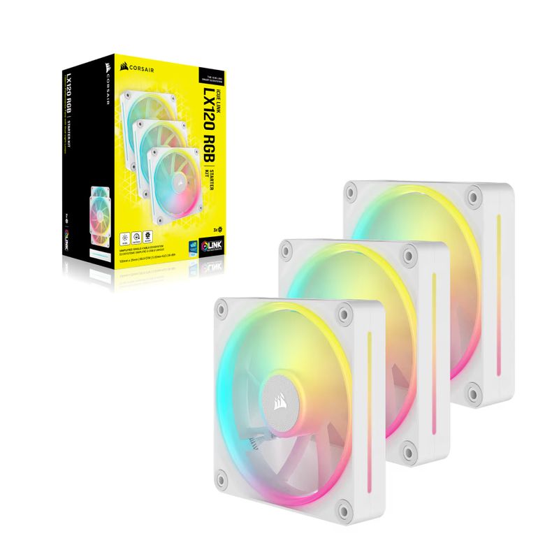 Corsair-iCUE-LINK-LX120-RGB-Case-per-computer-Ventilatore-12-cm-Bianco-3-pz--Corsair-iCUE-LINK-LX120-12cm-PWM-RGB-Case-F