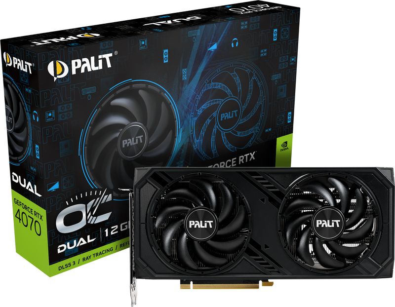 Die-GeForce-RTX-4070-Dual-OC-ist-mit-einem-eleganten-Finish-versehen.-Mit-zwei-großen-Luftern-und-einer-breiten-Offnung-