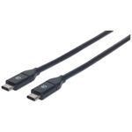 Manhattan 354899 cavo USB 0,5 m USB 3.2 Gen 2 [3.1 Gen 2] USB C Nero (USB-C to USB-C Cable, 50cm, Male to Male, Black, 1