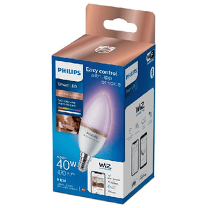 Philips LED Lampadina Smart Dimmerabile Luce Bianca o Colorata Attacco E14 40W Candela