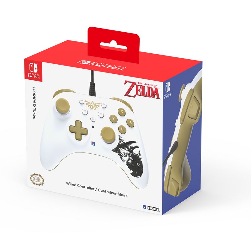 Hori-HORIPAD-Turbo-Zelda-Oro-Bianco-Gamepad-Nintendo-Switch