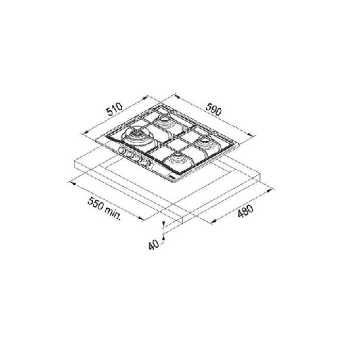 Franke-FHTL-604-3G-TC-XS-C-Acciaio-inox-Da-incasso-59-cm-Gas-4-Fornello-i-