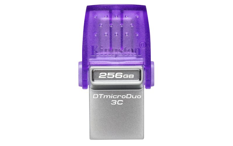 Kingston-Technology-DataTraveler-microDuo-3C-Chiavetta-USB-256Gb-Acciaio-Inossidabile-Porpora