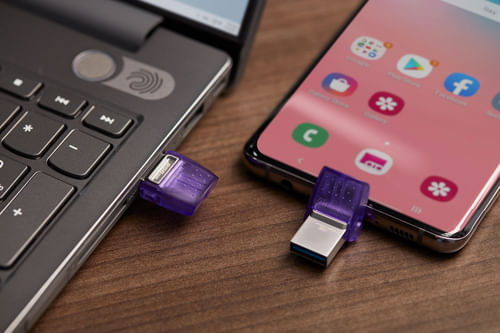 Kingston-Technology-DataTraveler-microDuo-3C-Chiavetta-USB-256Gb-Acciaio-Inossidabile-Porpora