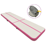 VidaXL Tappetino Ginnastica Gonfiabile con Pompa 800x100x15cm PVC Rosa