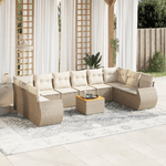 VidaXL Set Divani da Giardino 11 pz con Cuscini Beige in Polyrattan