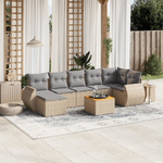 VidaXL Set Divano da Giardino 8 pz con Cuscini Beige in Polyrattan