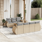 VidaXL Set Divano da Giardino 8 pz con Cuscini Beige in Polyrattan