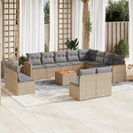 VidaXL Set Divano da Giardino 13 pz con Cuscini Beige in Polyrattan