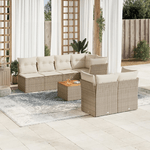 VidaXL Set Divano da Giardino 6 pz con Cuscini Beige in Polyrattan