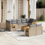 VidaXL Set Divano da Giardino 10 pz con Cuscini Beige in Polyrattan