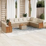 VidaXL Set Divani da Giardino 11 pz con Cuscini Beige in Polyrattan