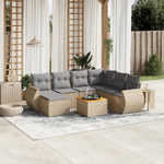 VidaXL Set Divano da Giardino 8 pz con Cuscini Beige in Polyrattan