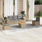 VidaXL Set Divano da Giardino 6 pz con Cuscini Beige in Polyrattan