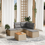 VidaXL Set Divano da Giardino 6 pz con Cuscini Beige in Polyrattan